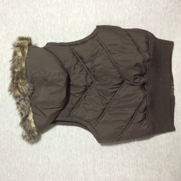 Brown faux fur winter vest - Picture 2 of 3